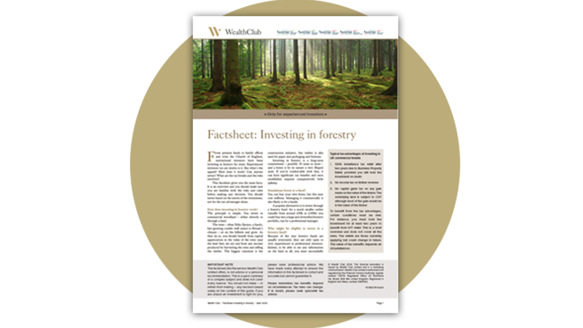 Cover: Forestry Factsheet