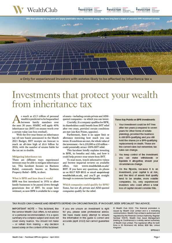 Cover: BPR Factsheet