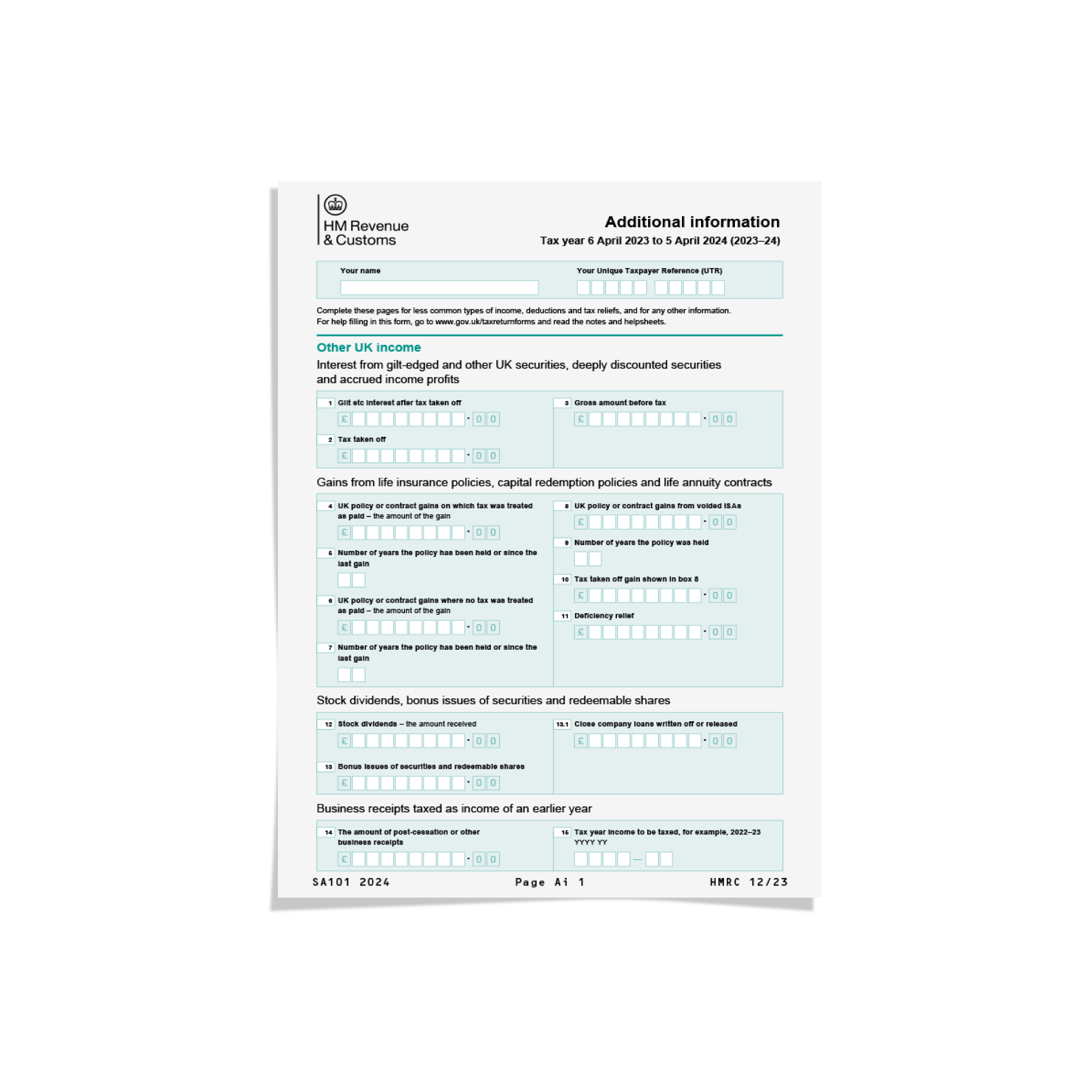 SA01 form – how to claim tax relief for VCTs, EIS and SEIS